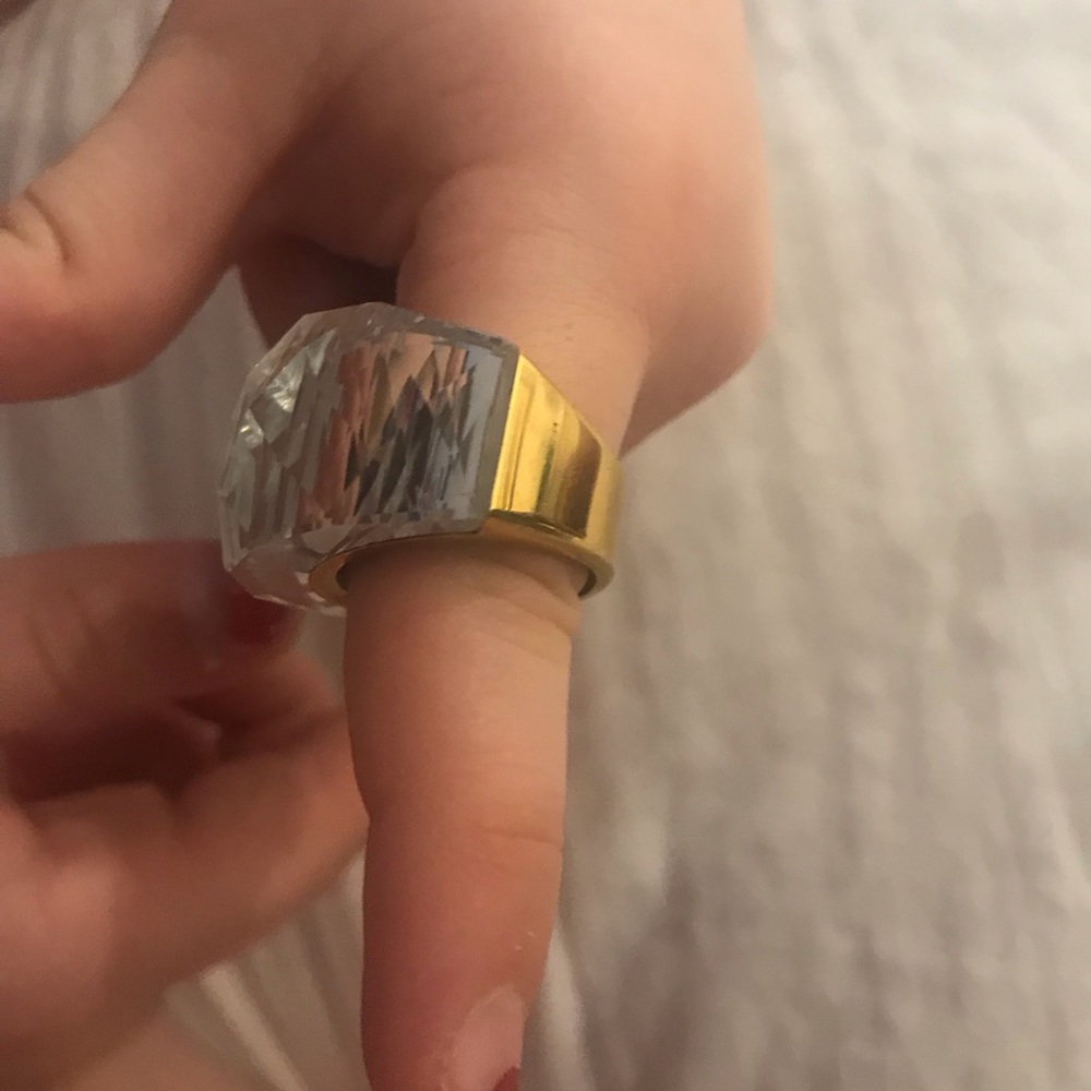 Fun gold and crystal fashion ring